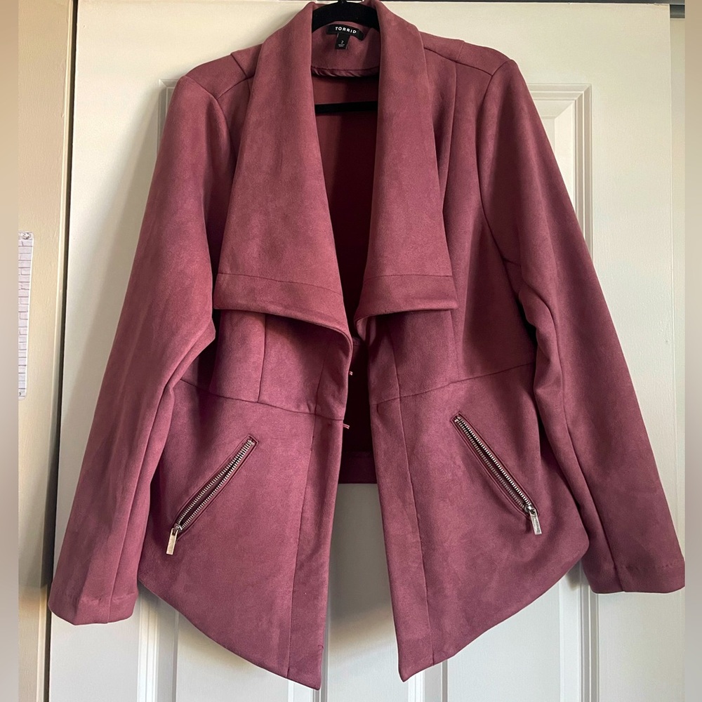 Torrid Size 2 soft mauve Moto Jacket